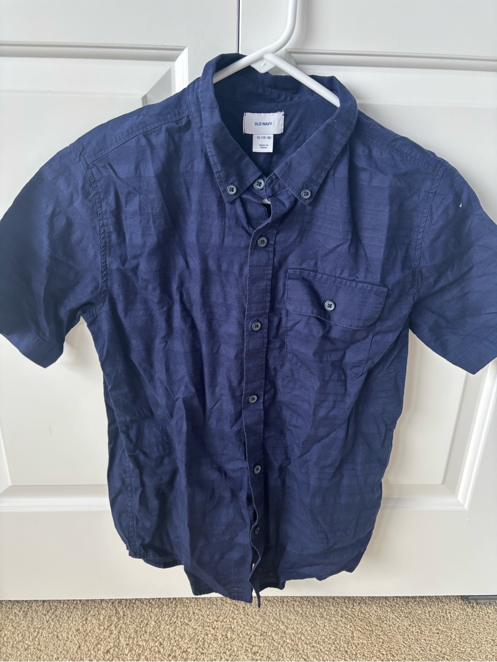 Old Navy Dark Navy Short-Sleeve Button-Down Shirt